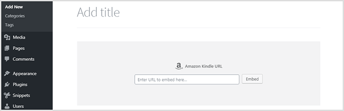 WordPress Amazon Kindle Block