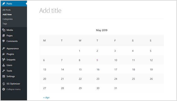 WordPress Calendar Block