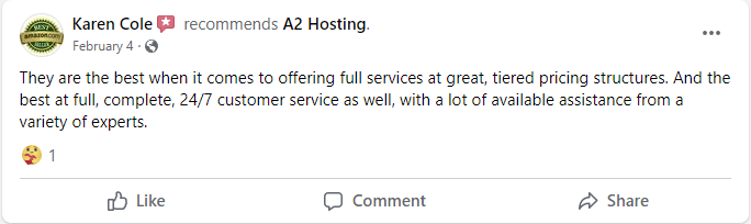 a2 hosting customer support user review